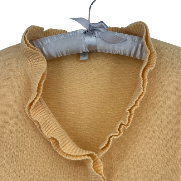OC Oleg Cassini Ruffled Cashmere Cardigan in Peach Size Medium - Picture 3 of 8